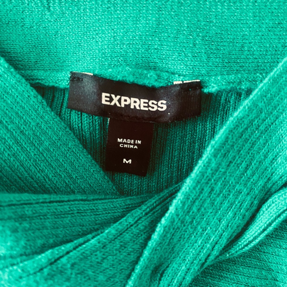 Express Teal Ribbed Tank Top - Picture 2 of 2
